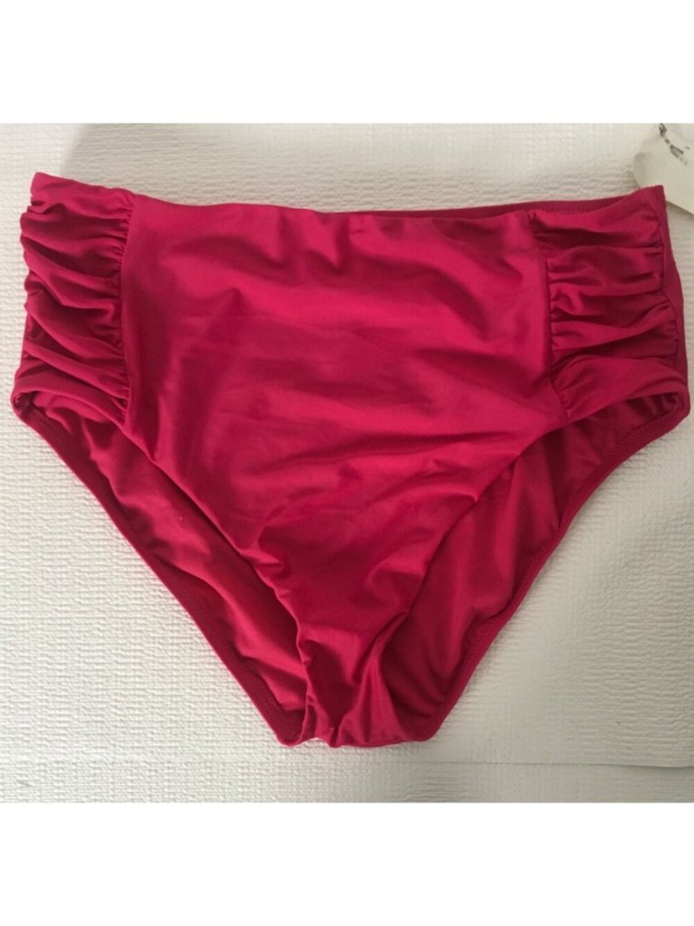 Bar 3 Swim Suit Bottoms Women Size L Fuchsia Gathered Sides New with Tags
